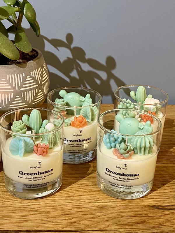 Greenhouse | Cactus Themed | Scented Natural Wax Candle | Pure Essential Oils | Aromatherapy