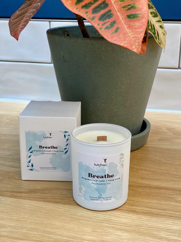 Breathe | Scented Natural Wax Candle | Pure Essential Oils | Stress relief | Aromatherapy