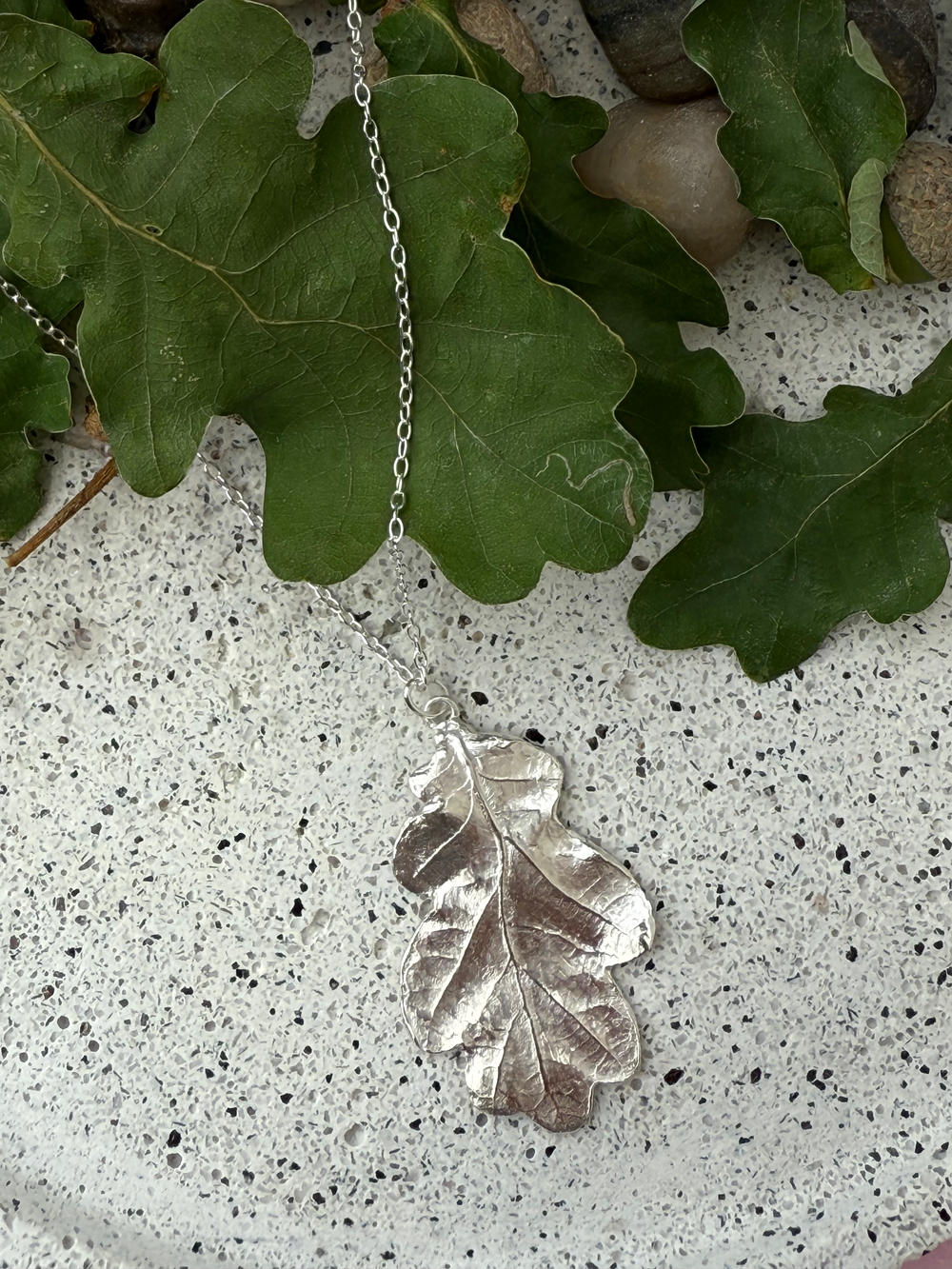 Silver Oak Leaf Necklace