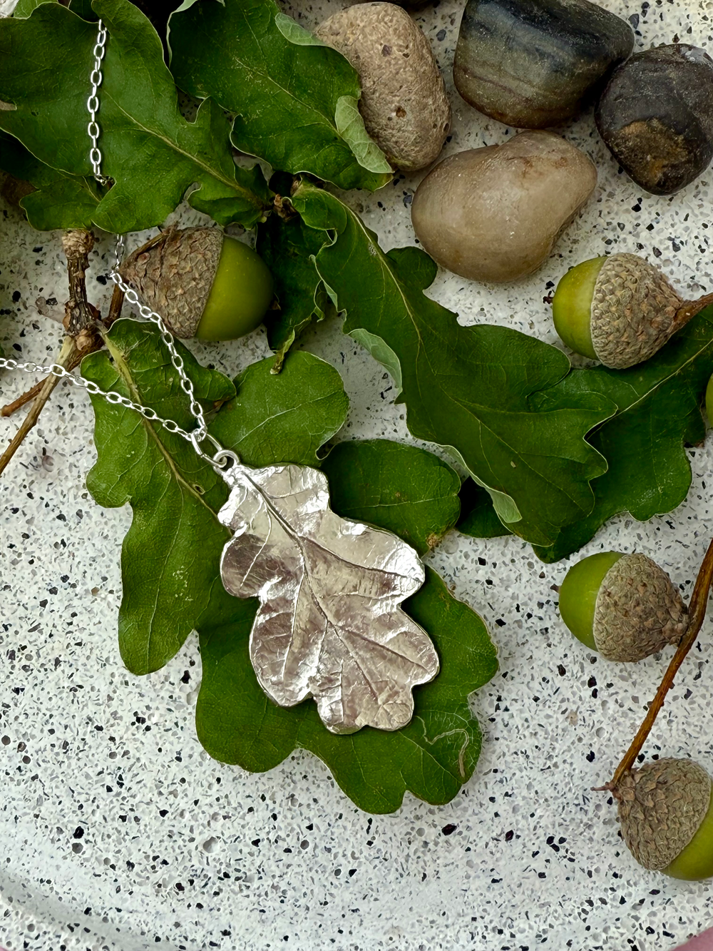 Silver Oak Leaf Necklace