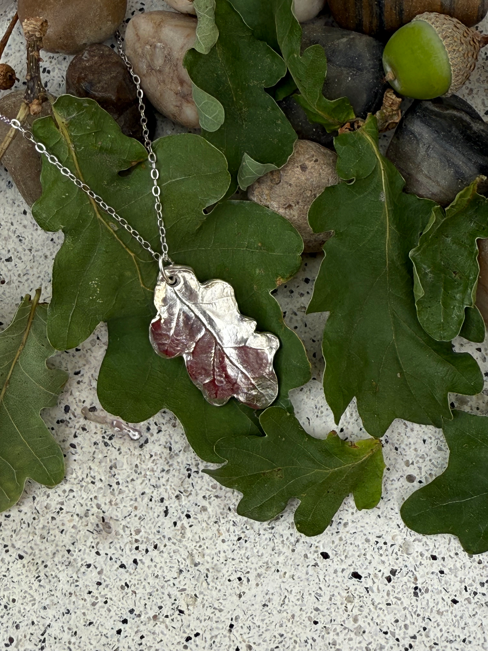 Little Oak Leaf Pendant: Sterling Silver