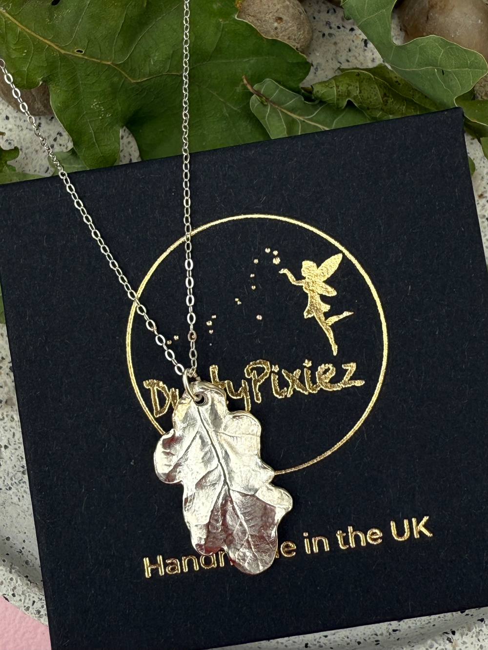 Little Oak Leaf Pendant: Sterling Silver