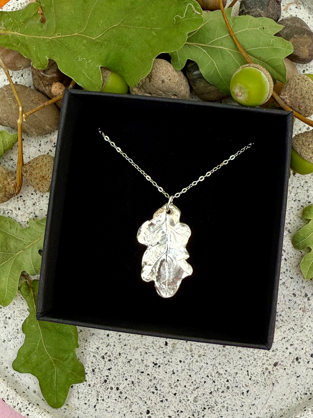 Little Oak Leaf Pendant: Sterling Silver