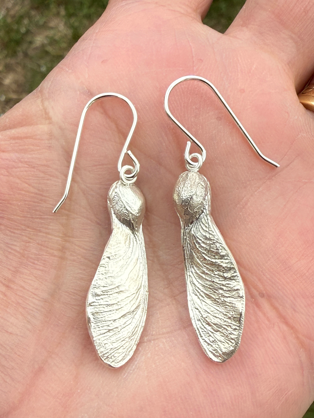 Silver Sycamore Seed Earrings