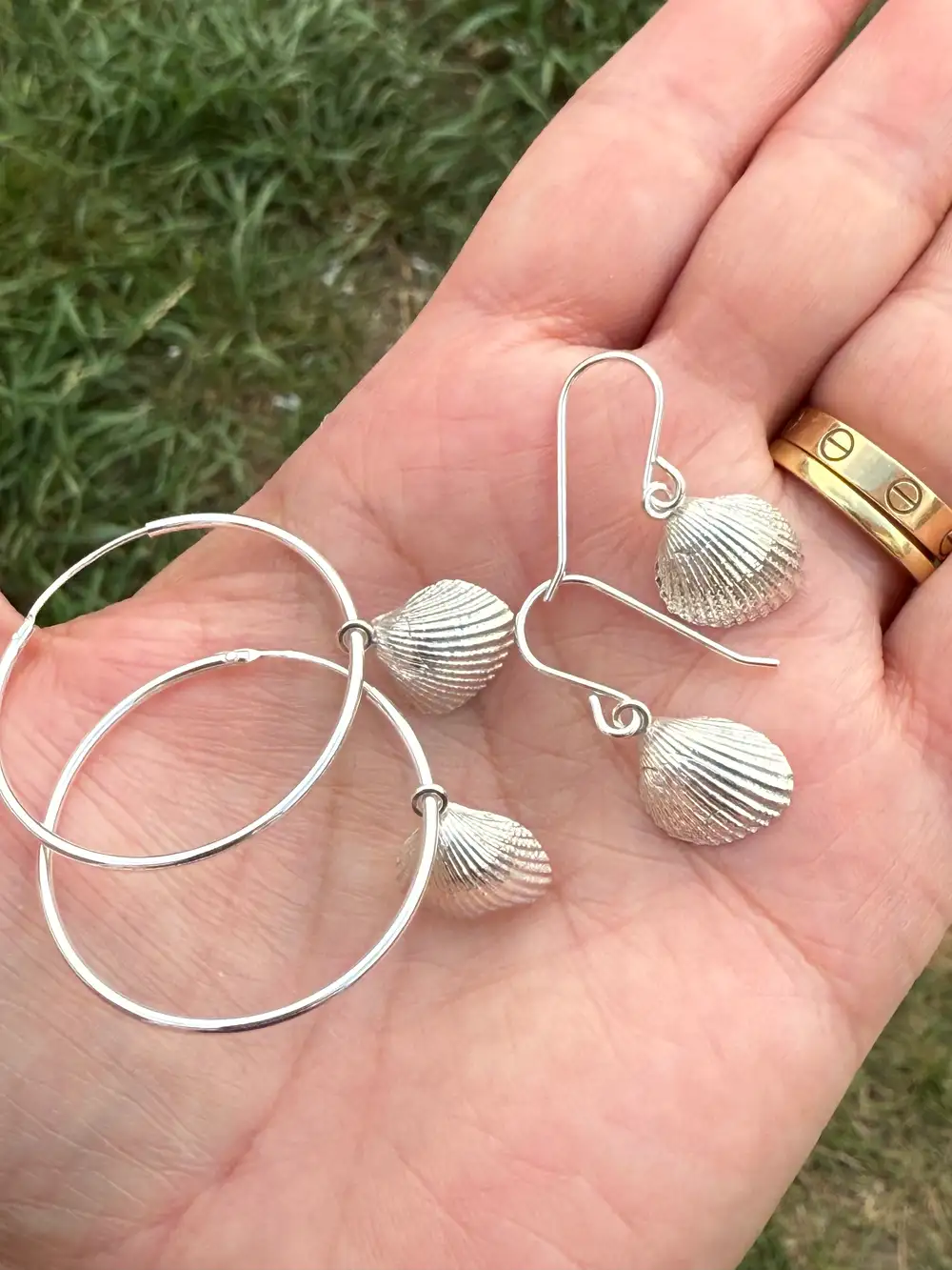 Sterling Silver Cockle Shell Earrings