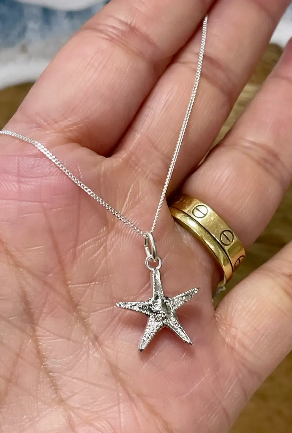 Sterling Silver Starfish Pendant Necklace