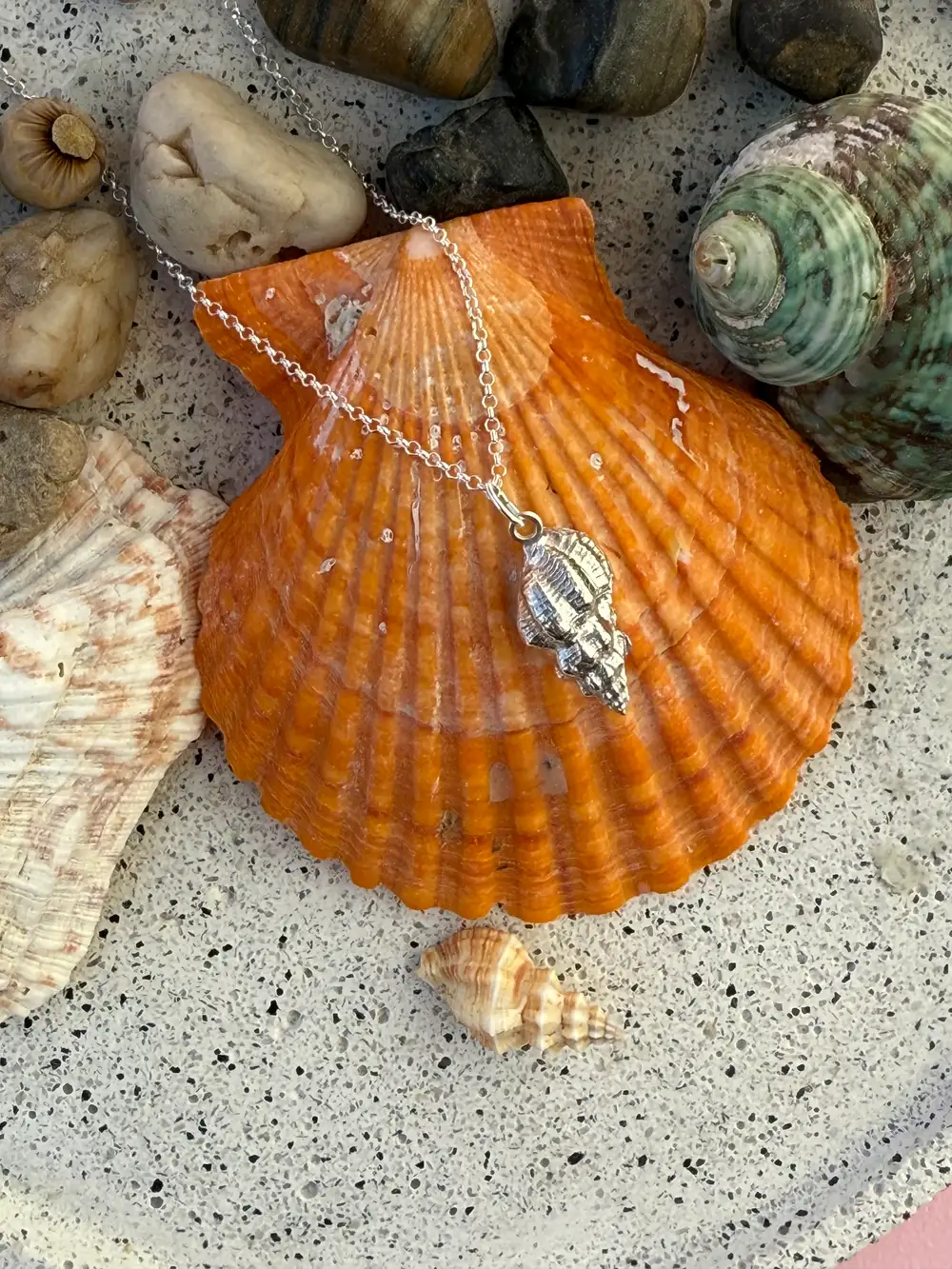 Oyster Drill shell pendant | Sterling Silver