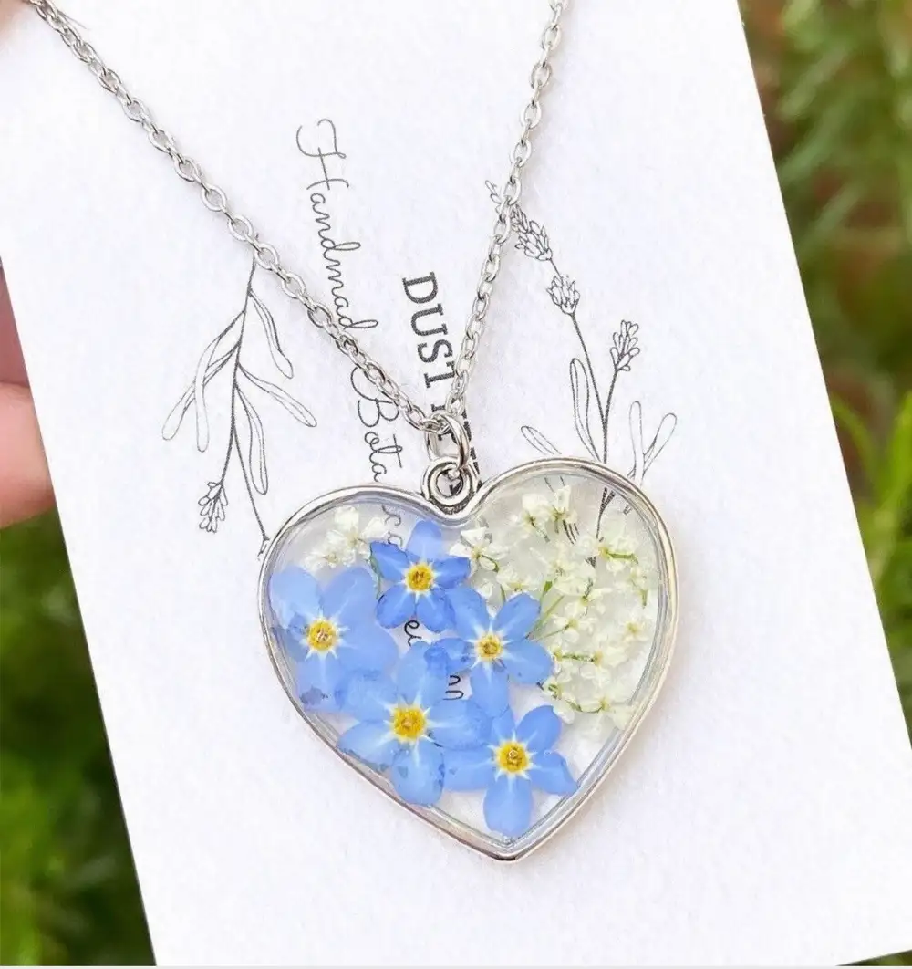 Forget me not beautiful heart necklace | Stainless steel