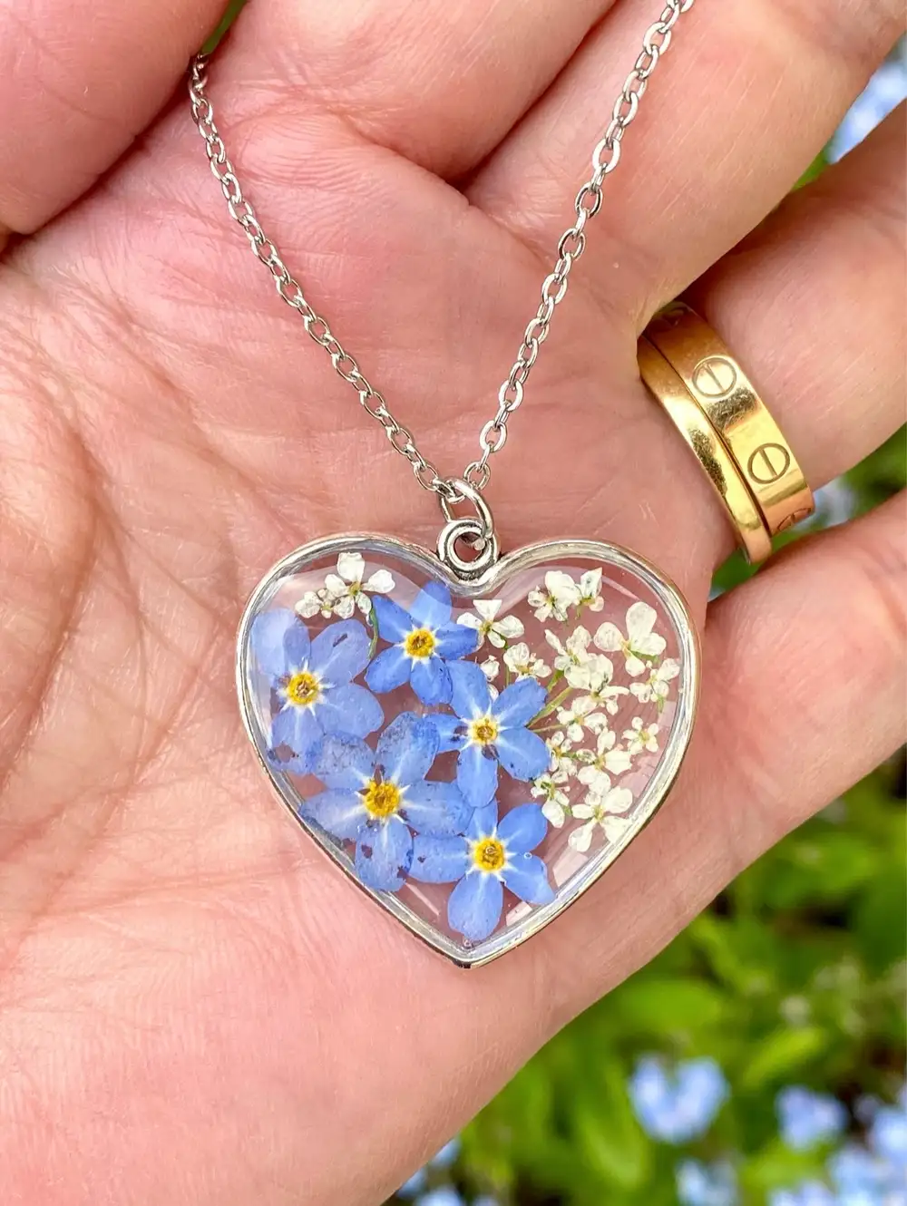 Forget me not beautiful heart necklace | Stainless steel