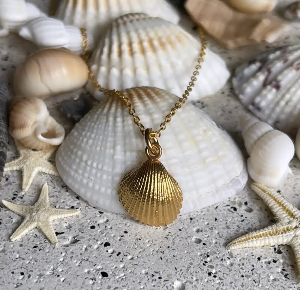 Gold Cockle Shell Necklace