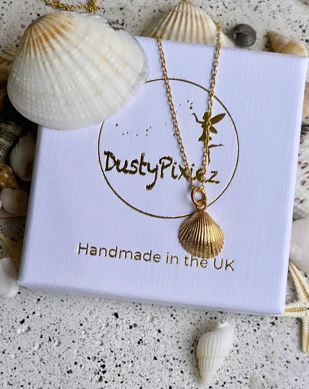 Gold Cockle Shell Necklace