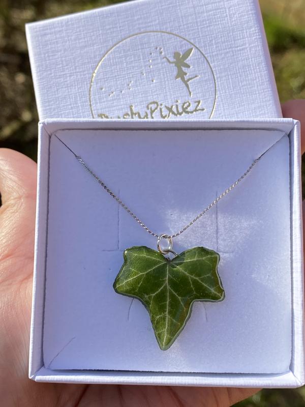 Ivy: Real Ivy necklace, handmade leaf pendant, unique gifts for her