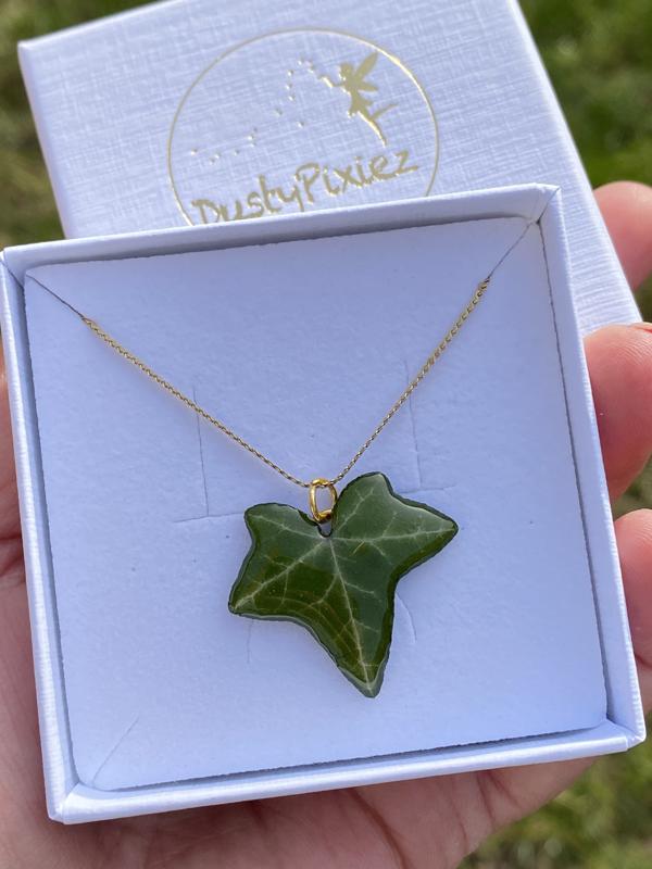 Ivy: Real Ivy necklace, handmade leaf pendant, unique gifts for her