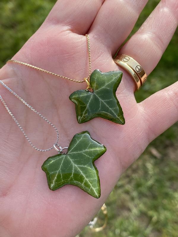 Ivy: Real Ivy necklace, handmade leaf pendant, unique gifts for her